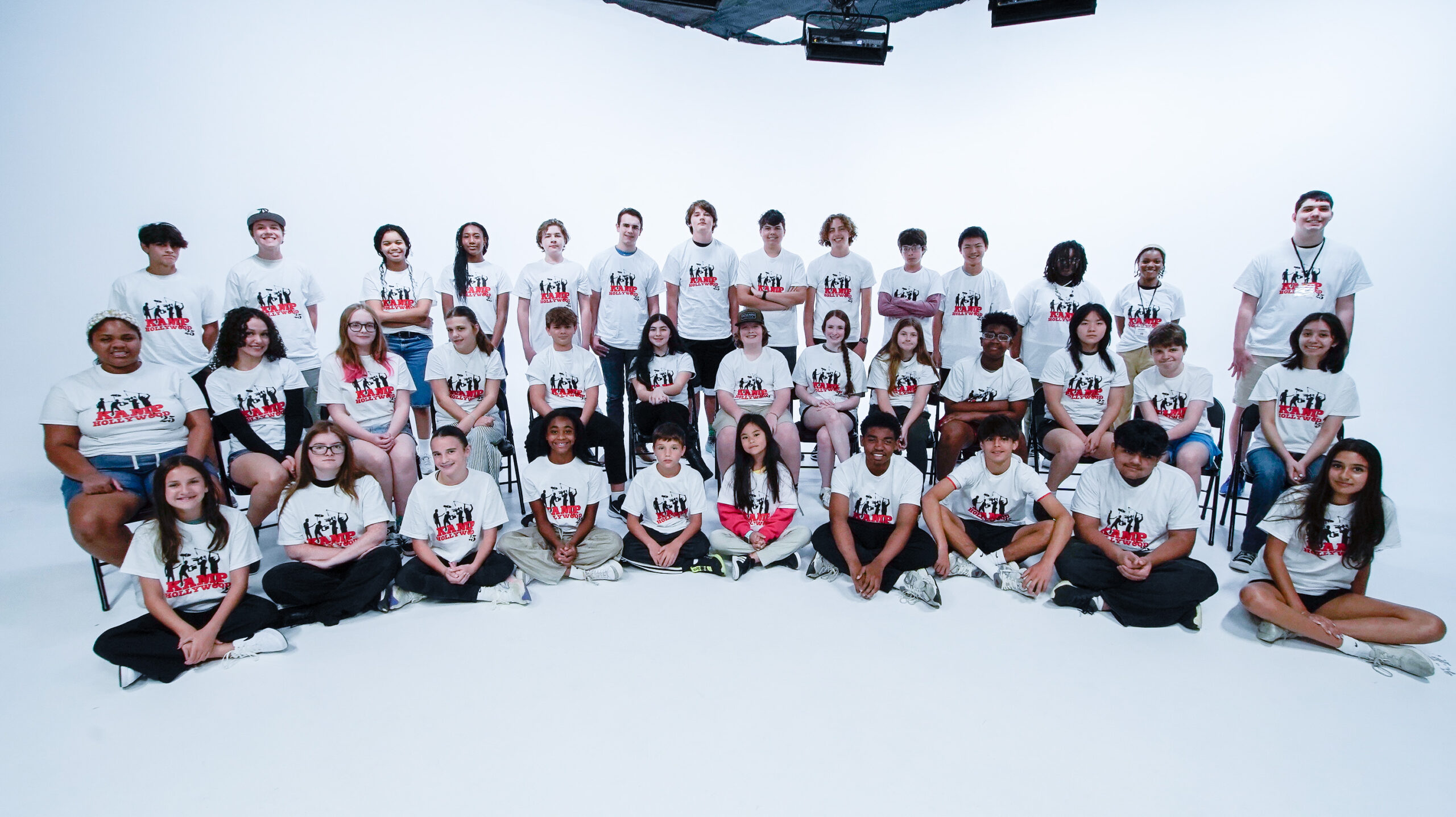 The 2025 Kamp Hollywood campers together on the soundstage