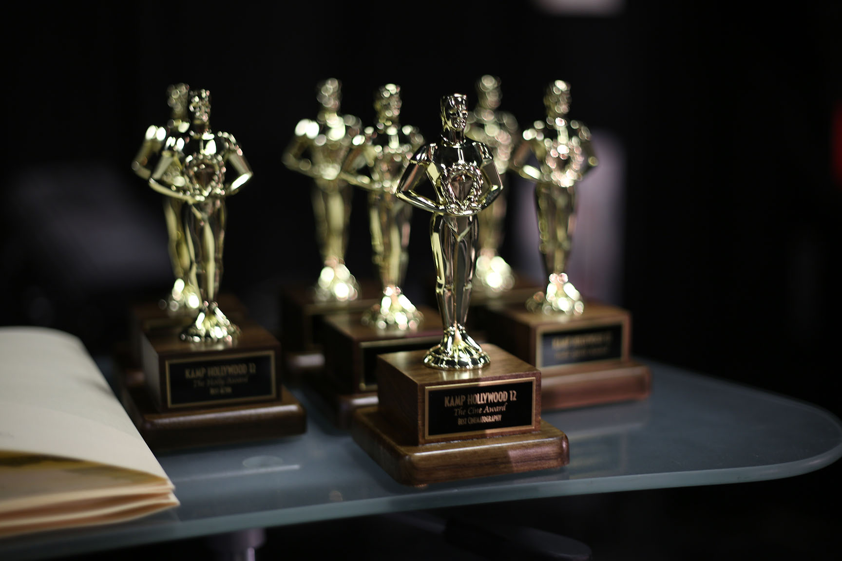 Gold Kamp Hollywood award statues
